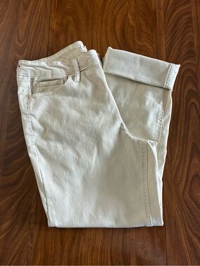 M Jeans by Maurices Light Cream Cuffed Jeans - Classic Straight Fit